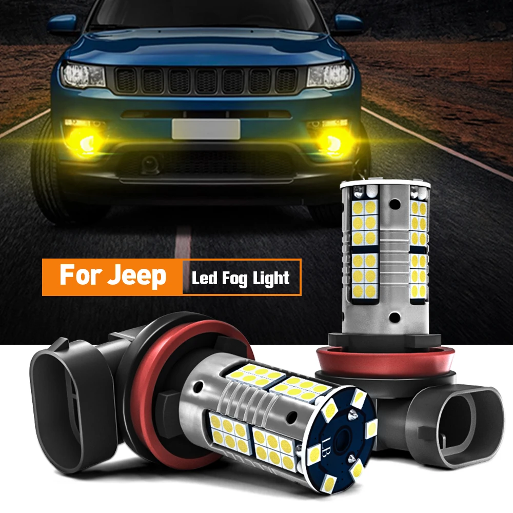

2 светодиодный т. светодиодсветильник противотуманная лампа H11 Canbus без ошибок для Jeep Cherokee KL 2014-2019 компас 2011-2021 Grand Cherokee 4 Renegade