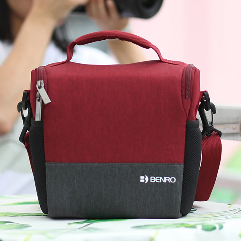 Benro FreeShoot 20 SLR Наплечная камера сумка диагональная Профессиональная Фото Сумка Объектив сумки для Canon/Nikon/sony - Цвет: Бургундия