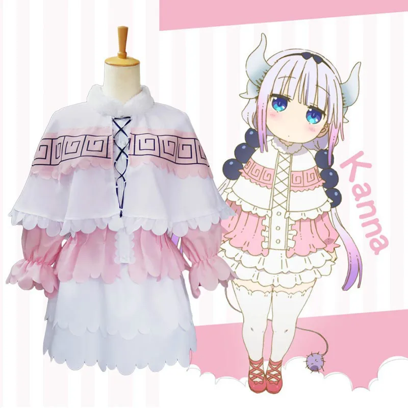Miss Kobayashi's Dragon Maid Kamui Kanna рубашка платье униформа Meidofuku Аниме Лолита наряд косплей