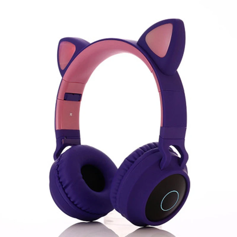 Cat LED Bluetooth Wireless Headphones Earphone Cat Ear Headphone Gaming Headset Earphones For Computer Mobile Phone Girl Gift