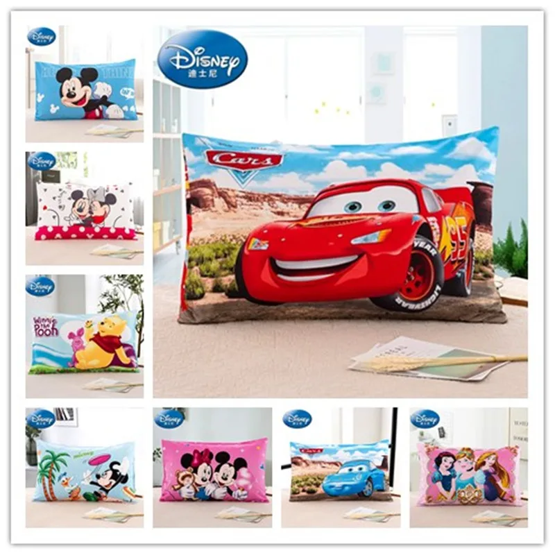 Disney хлопок подушка бутафория для детской спальни Lightning McQueen машинки Микки Мышь Подушка Чехол Чехлы 3d печатных постельное белье для мальчиков