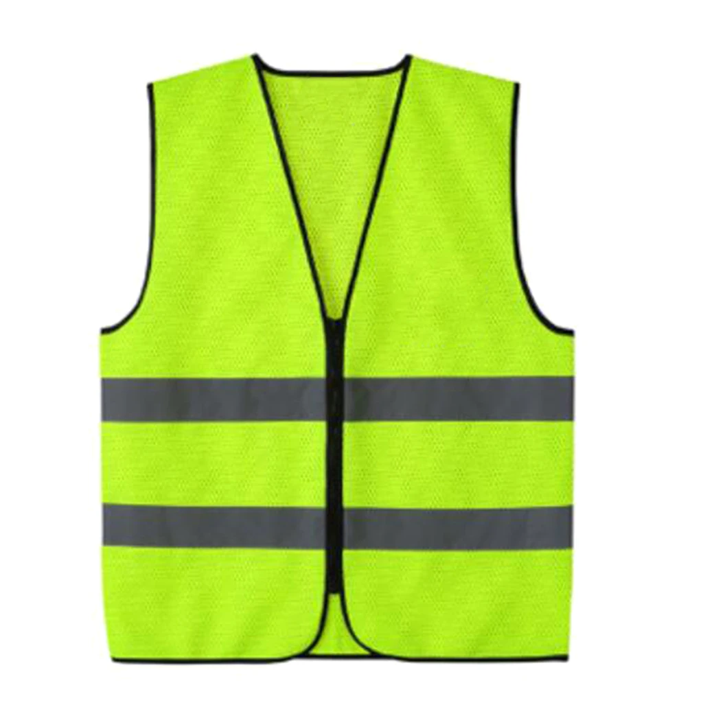 High Visibility Zipper Front Safety Vest With Reflective Strips 2 Colors Optional