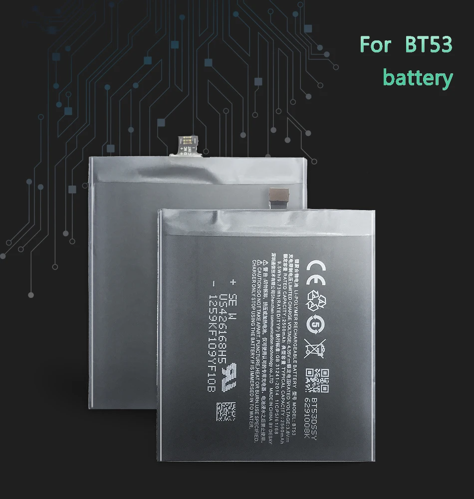 Аккумулятор для смартфона 2560mAh BT53 для Meizu Meizy Pro6 Pro 6 литий-полимерные аккумуляторы