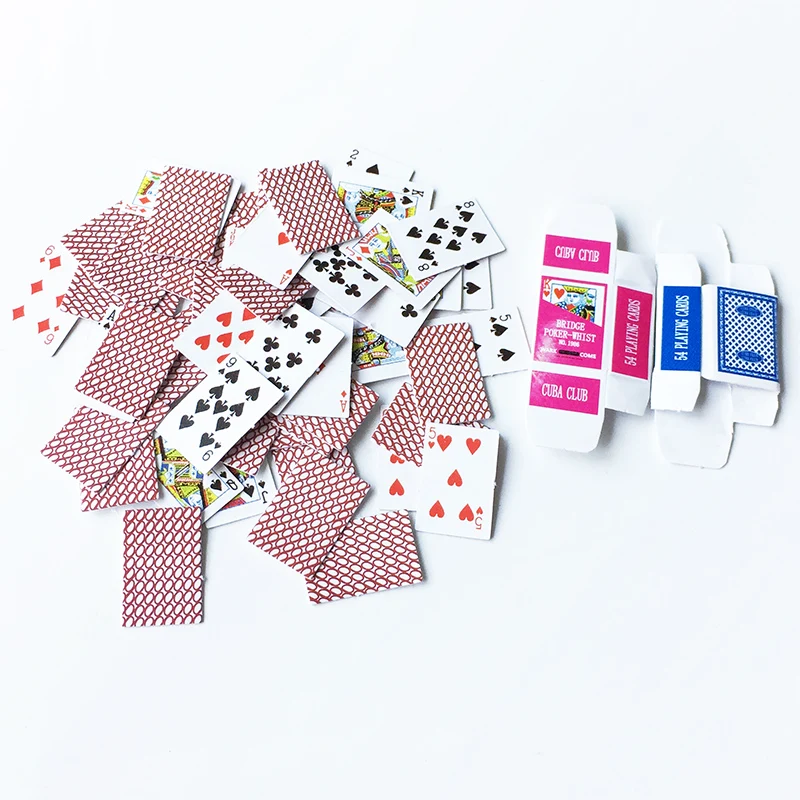 1/12 миниатюрные покерные карты для кукольного домика 4 коробки OB030|miniature cards|box boxbox 2