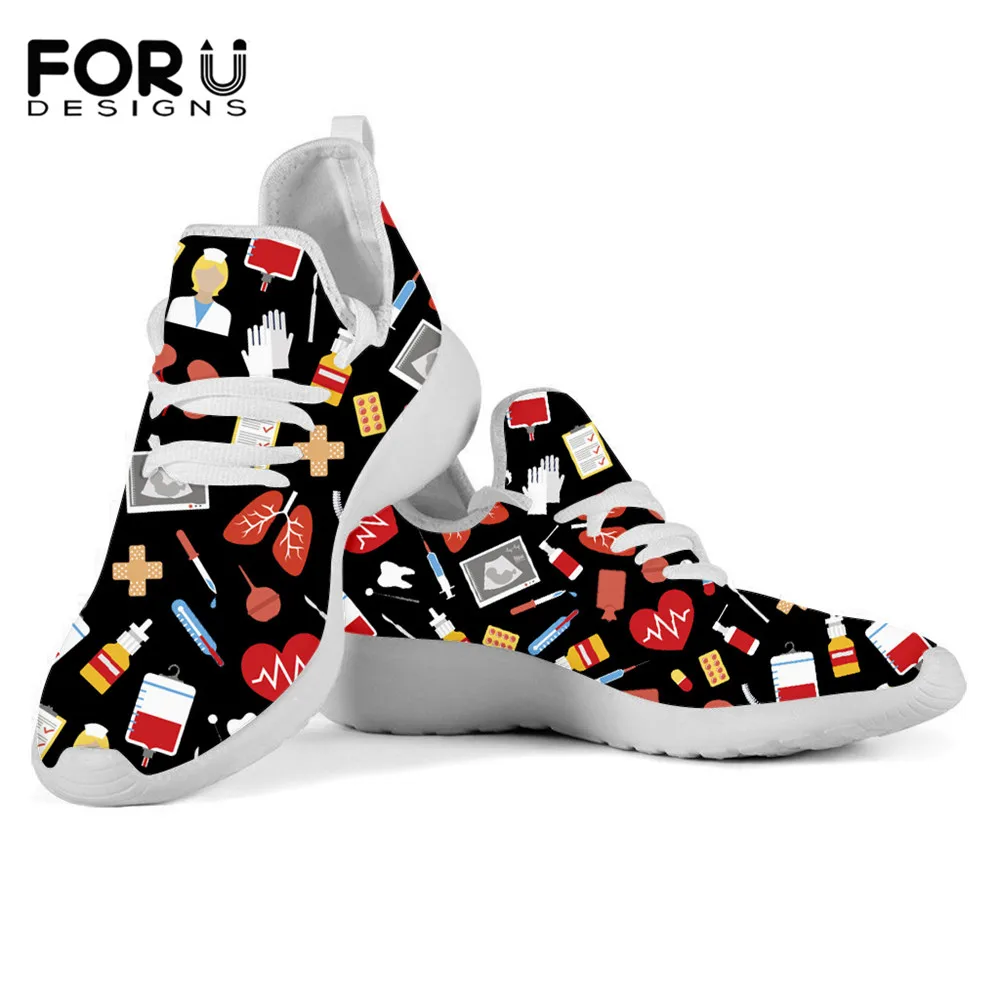 FORUDESIGNS/Женская обувь для медсестры на плоской подошве Медицинский комплект