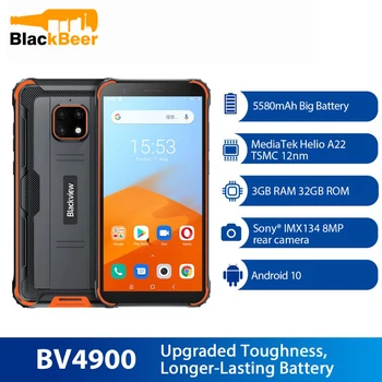 Перейти на Алиэкспресс и купить Blackview BV4900 Android 10,0 мобильный телефон 5,7 дюймIP68 прочный водонепроницаемый смартфон Helio A22 Четырехъядерный 4G телефон NFC 5580mAh