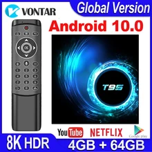 ТВ-приставка VONTAR на базе Android 10, ТВ-приставка T95, ТВ-приставка с четырехъядерным процессором Allwinner H616, ОЗУ 4 Гб, ПЗУ 32 ГБ, 64 ГБ, 4K медиаплеер, 2 ГБ, ...(China)