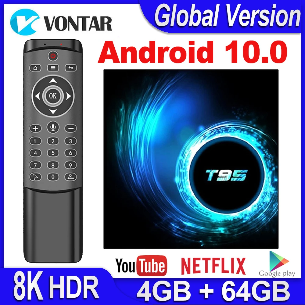  VONTAR Android 10 TV Box T95 Smart TV Box Android 10.0 4GB RAM 32GB 64GB Allwinner H616 Quad Core T