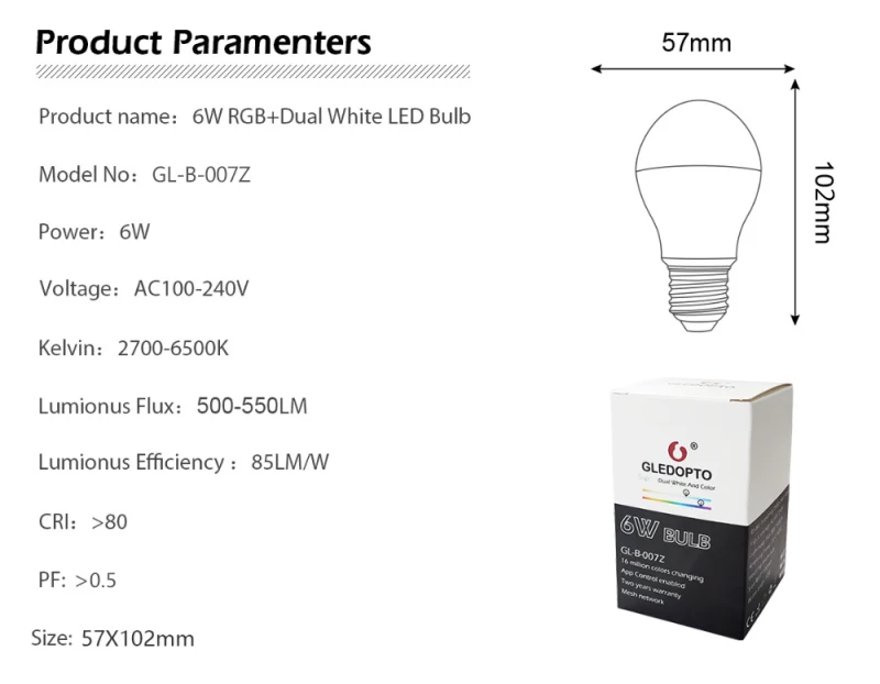 GLEDOPTO ZIGBEE 6 Вт RGB+ CCT умный светильник лампа совместима с Amazon Echo Plus Echo Show Alexa SmartThings светильник ify
