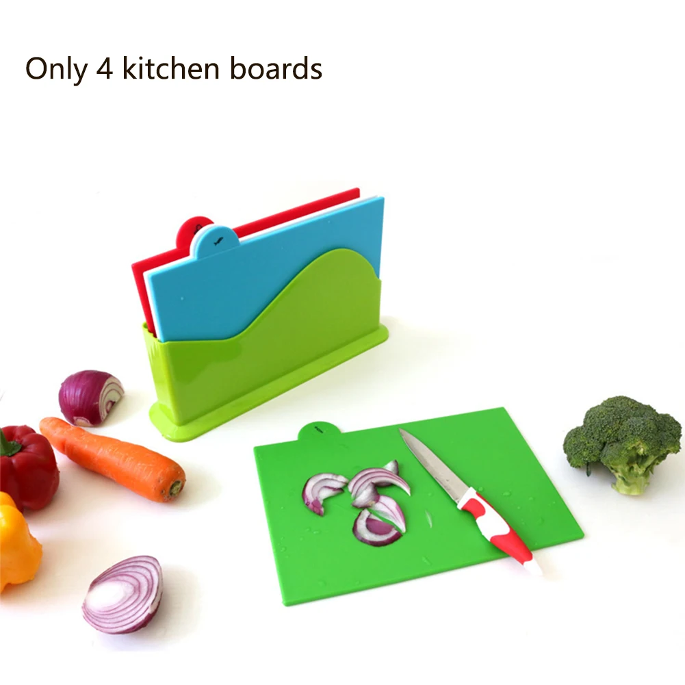 

4Pcs Plastic Slicing Classified Mat Vegetable Antibacterial Kitchen Tool Home Cutting Board Set Smelless Anti-slip Easy Clean