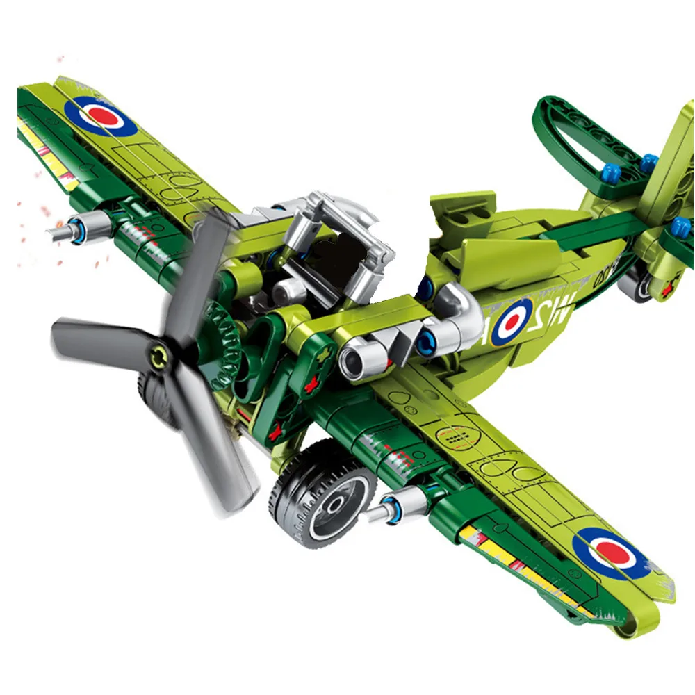 

2019 Creator Technic World War 2 WW2 Soldiers Spitfire Fighter Military SWAT Army Building Blocks Bricks Enlightenment Kids Toys
