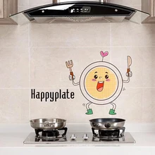 Мультфильм Анти-загрязнения кухня масло ПЭТ наклейки на стену плита Декор Фреска прозрачный самоклеящийся FAS6