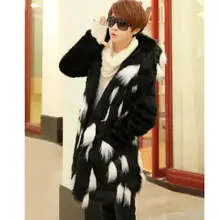 Осенняя черная и белая кожаная куртка с капюшоном из искусственного меха норки, Мужская зимняя утолщенная теплая меховая кожаная куртка, мужские свободные куртки, модные B238