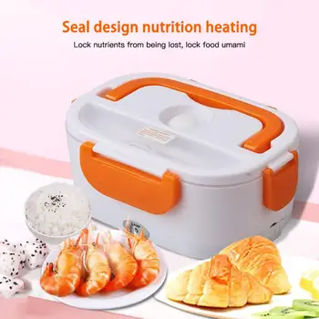 

12V 110V/220V Portable Electric Heating Stainless Steel Lunch Box Home Car Dual Use Rice Box Food Warmer Dinnerware Set Dropship