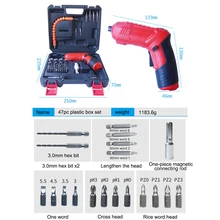 47 шт. Беспроводная электрическая дрель, Мини Электрическая отвертка, перезаряжаемая литиевая батарея, электрический шуруповерт, электроинструменты