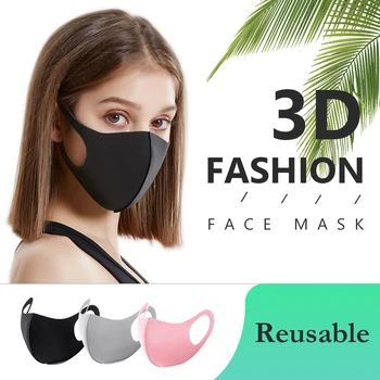 

Fashion Mask Dustproof with Elastic Earloop Washable Mask Made Half Face Mask Mouth-muffle Wind Proof For Men Women