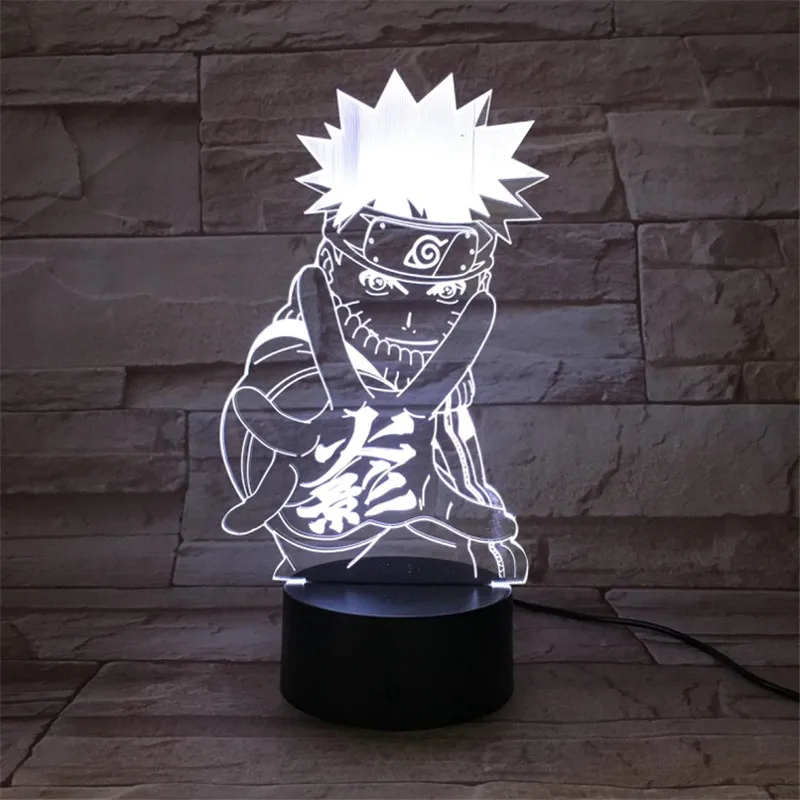 Наруто фигурка аниме Uzumaki Наруто светодиодный 3D светильник USB СВЕТОДИОДНЫЙ Ночник Новинка светильник Mutilcolor детская настольная лампа домашний декор