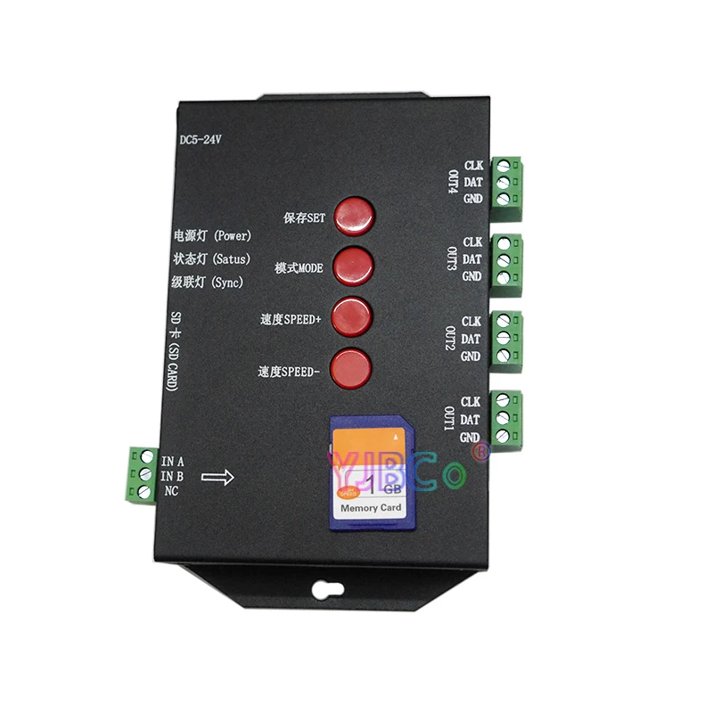 Светодиодный RGB контроллер T4000S настраиваемая SD карта 5 в постоянного тока sk6812 WS2812B