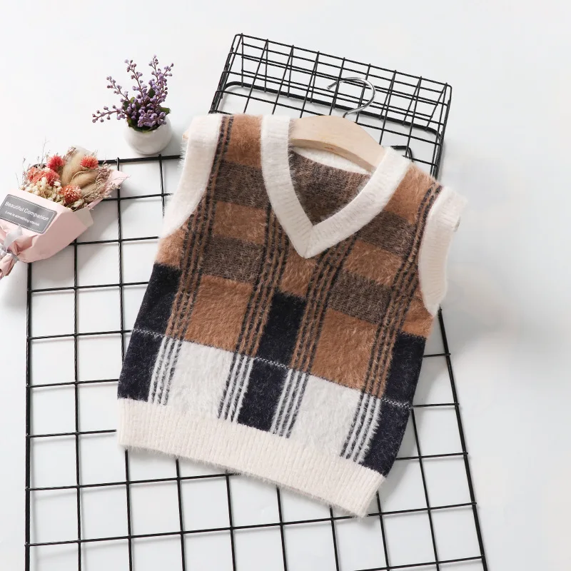 

Boys' Sweater Pullover Autumn Vest 2019 New Style Children Mink Cashmere Korean-style Infants Child Warm Knit Base
