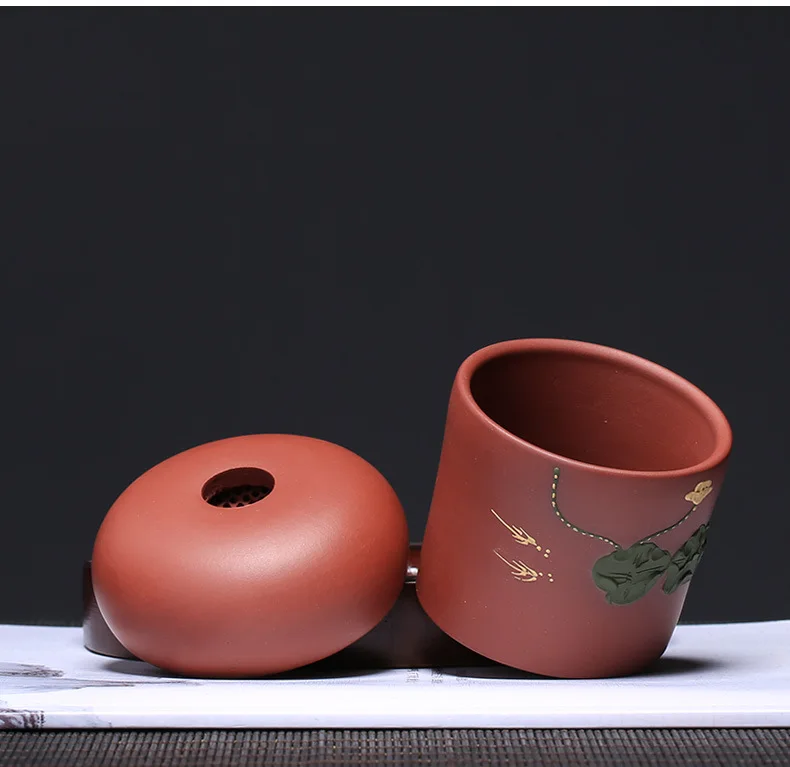 Yixing Clay Tea Strainer Tea Ceremony Accessories Raw Ore Jujube Red Mud Boutique Lotus Leaf Tea Strainer Bionic Tea Strainer Ma