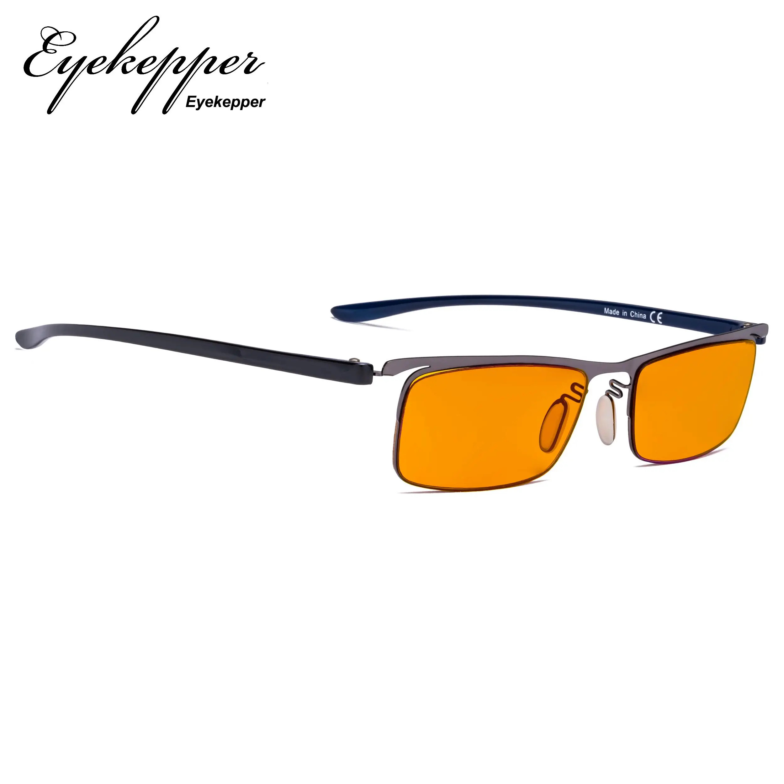 DS12625 Eyekepper, синий светильник, блокирующие компьютерные очки с оранжевым фильтром, линзы для сна, полуобода, очки для чтения для женщин и мужчин