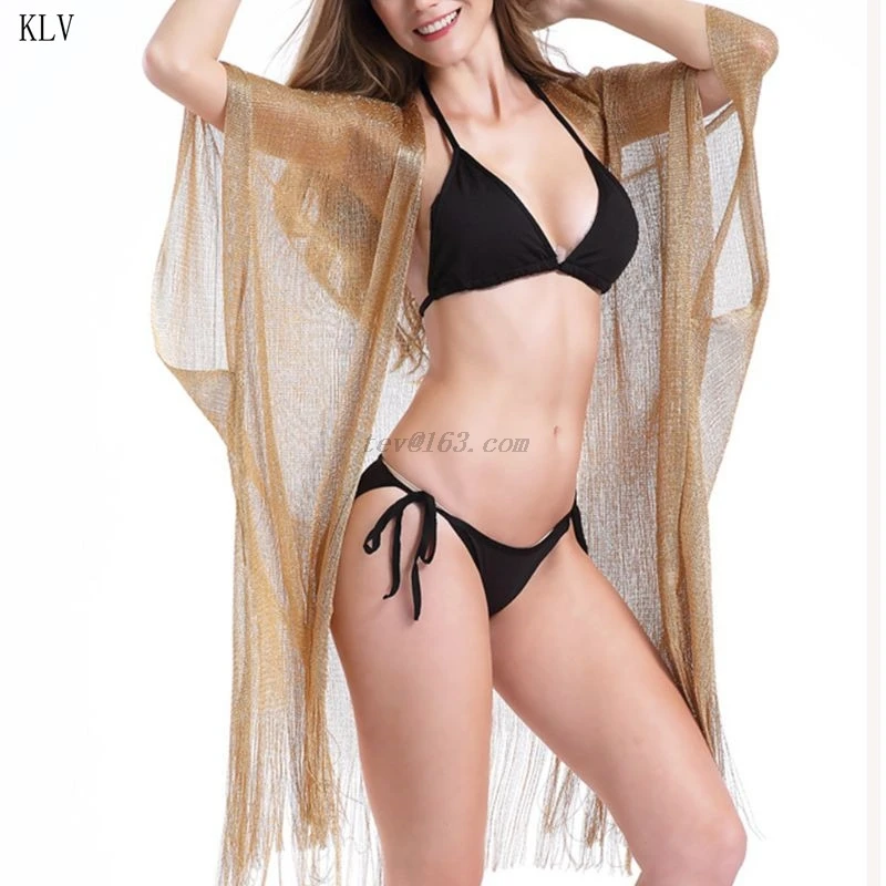 2021 Retro Printed Half Sleeve Chiffon Cardigan Kimono Boho Fringed Tassels Bikini Cover Up Ankle Length Cape Beach Swimsuit long flowy beach dress