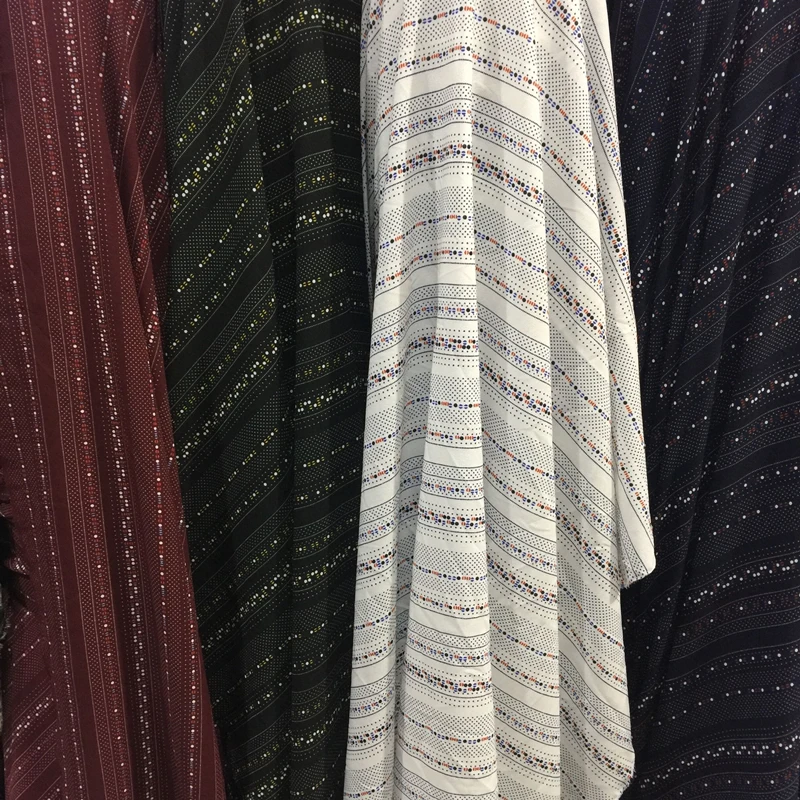 

Patchwork Silk Fabric Getzner Free Shipping National Wind Stripe Printing All Sides Stretch Chiffon Spandex Monolayer Fabrics