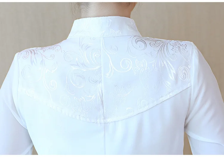 Весна стиль женское платье в китайском стиле Стиль улучшенная Cheongsam девятый рукав средней длины кран платье с цветочным принтом