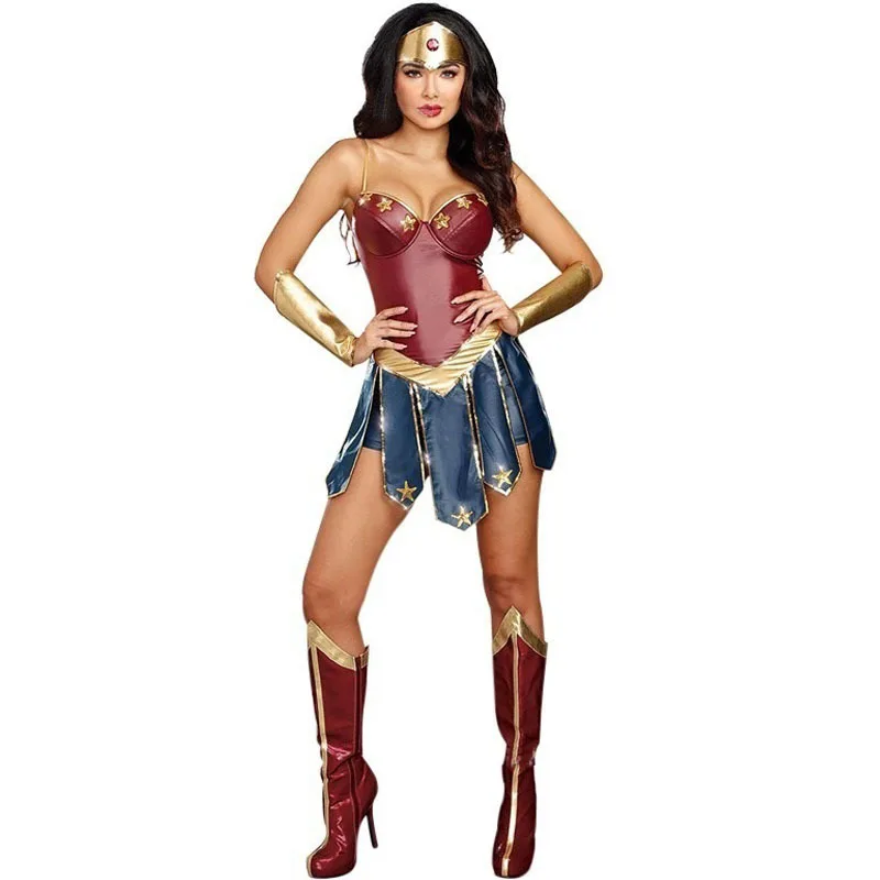 Wonder Woman Cosplay Costume Adult Justice League Super Hero Halloween Party Nightclub Service Sexy Women Dress Diana Costumes