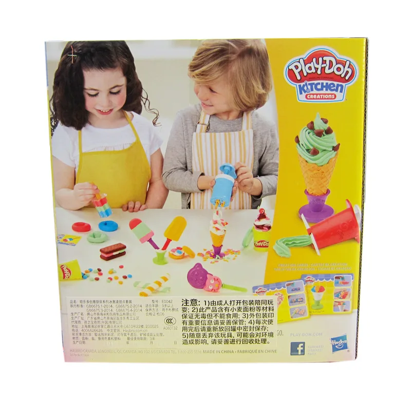Play Doh Play-Doh цветная глина Творческая кухня серия мороженое десертный набор Детский пластилин E0042