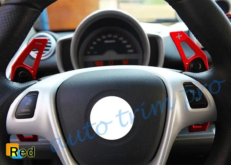 Рулевое колесо лопасти переключения передач расширение подходит для Benz Smart Fortwo W451 W453 красный стиль аксессуары