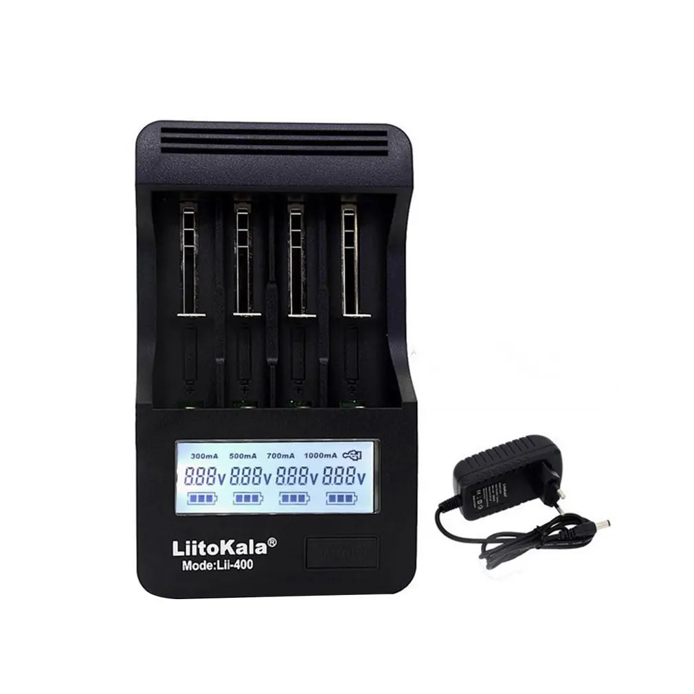 Liitokala Lii-400 18650 зарядное устройство с ЖК-дисплеем 26650 21700 14500 10440 4 слота NiMH Li-Ion умное Универсальное зарядное устройство