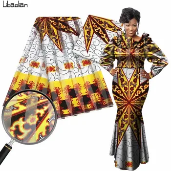

African Sequins Ribbon silk satin wax ankara fabric 4+2yards with pretty pattern for dresses Silk Chiffon F211-10