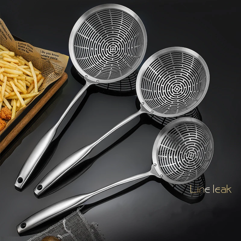 

Kitchen Large Colander Stainless Steel Filter Spoon Skimmer Cooking Utensils Noodles Scoop Strainer Home Kitchenware with Hooks