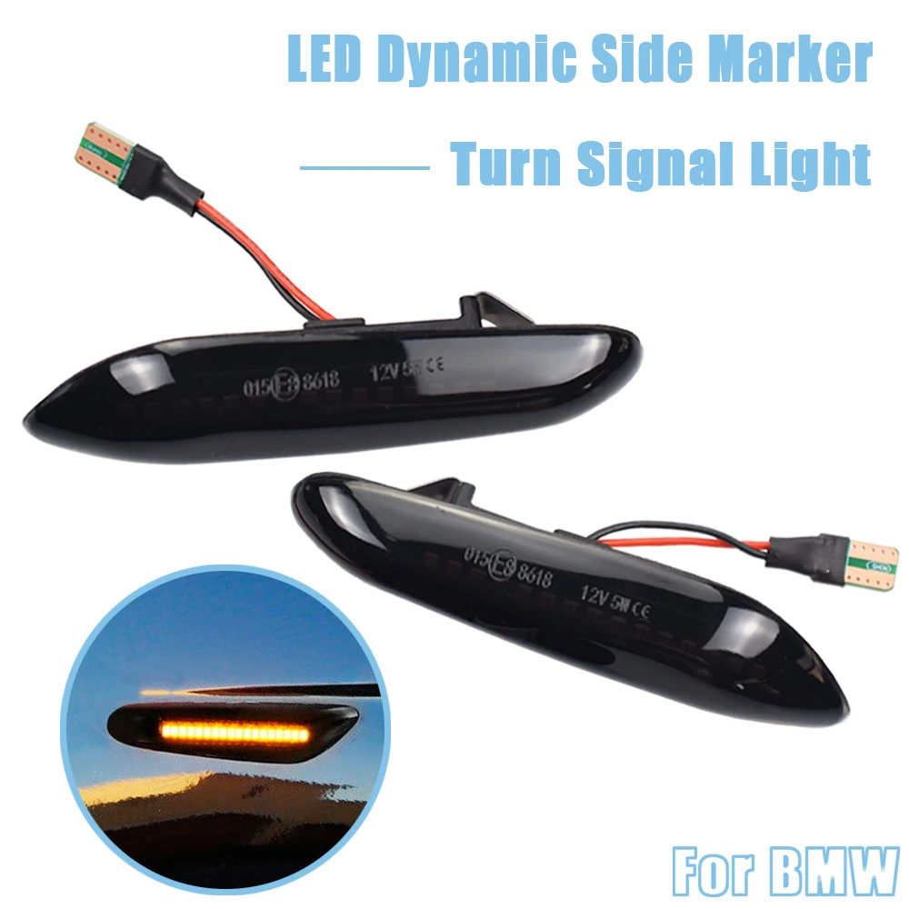 

LED Dynamic Turn Signal Side Marker Light Sequential Blinker For BMW E60 E61 E90 E91 E81 E83 E84 E88 E92 E93 E82 E46 X1 X3