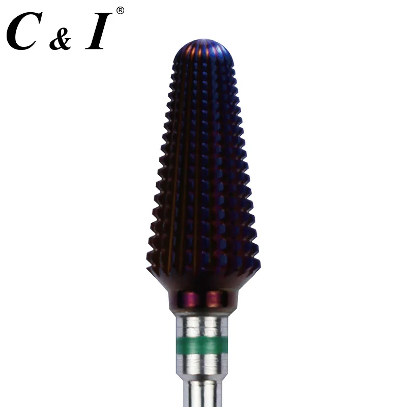 С фиолетовым покрытием конический Торнадо ногтей сверло для электрического маникюрного станка, размер грубая-с