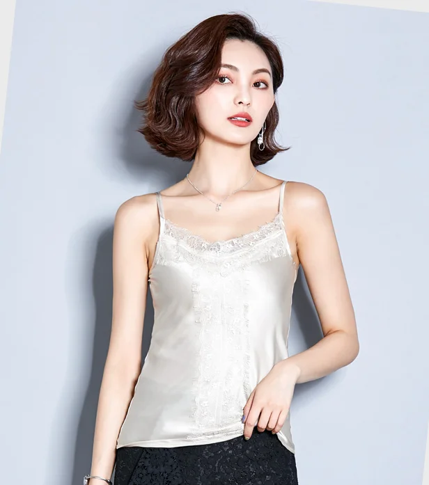 Сексуальная белая атласная кружевная майка camis, с широкими линиями ремень regatas Mulheres уличная Elegante camisa das senhoras