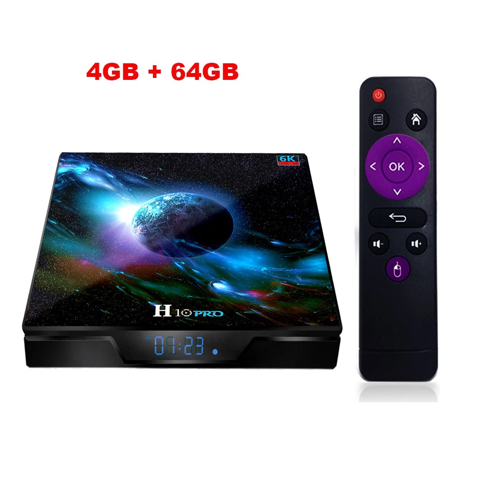 H10 PRO Smart tv Box Android 9,0 Allwinner H603 Четырехъядерный 4 ГБ 32 ГБ 64 Гб 6k HD медиаплеер 2,4G& 5,0 wifi USB 3,0 приставка - Цвет: 4GB64GB