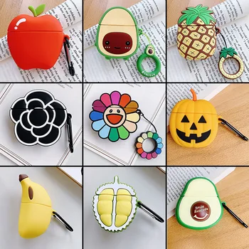 

Luxury for Airpods1/2 case bluetooth headset protective cover cute fruit soft silicone apple Air pod case Earphone sleeve cases