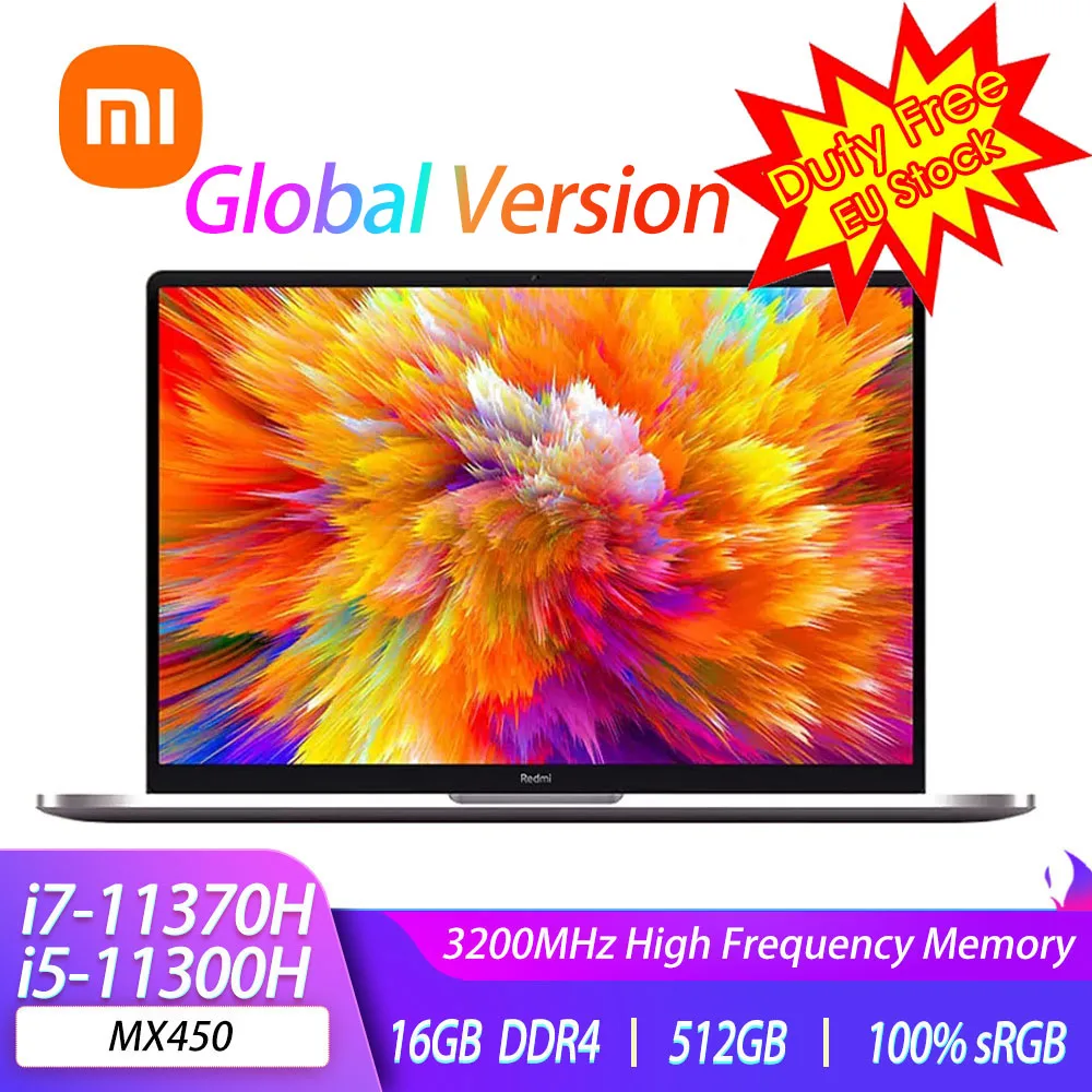 Xiaomi RedmiBook Pro 15 portátil 11th Intel Core i7-11370H/i5-11300H MX450 16GB DDR4 512GB portátil de 15,6 pulgadas 100% sRGB, PC de pantalla