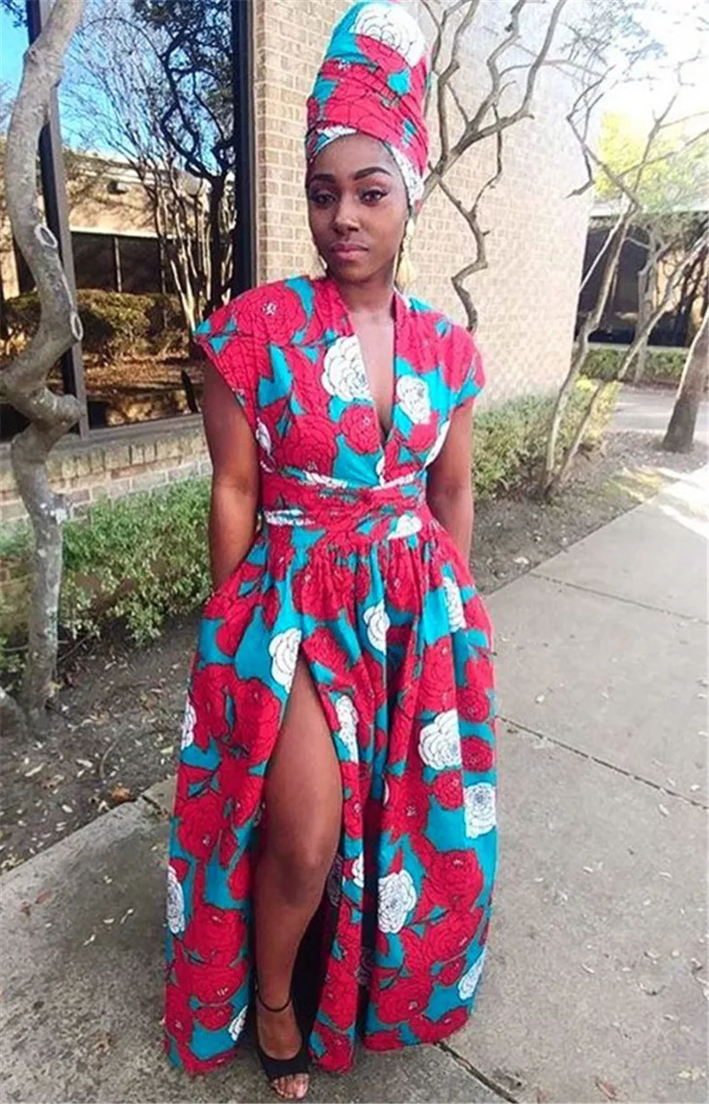 Longue Robe Africaine Wax Pour Femmes 235 Longue robe africaine wax pour femmes 234