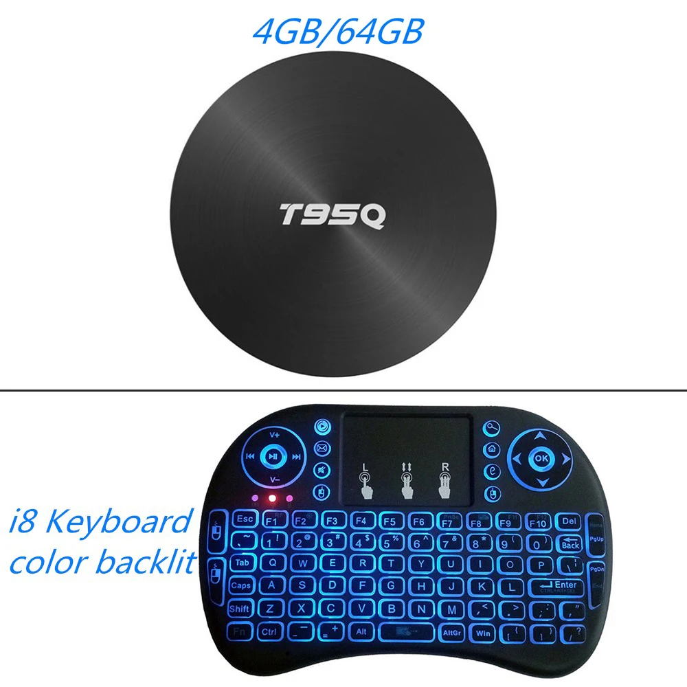 4G 64G i8 Backlit T95Q Android 9,0 ТВ приставка Amlogic S905X2 четырехъядерный смарт 4K 4GB Ram 32GB 64GB Rom медиаплеер 2,4G 5G Wifi BT4.1 100M телеприставка - Цвет: 4G 64G i8 Backlit