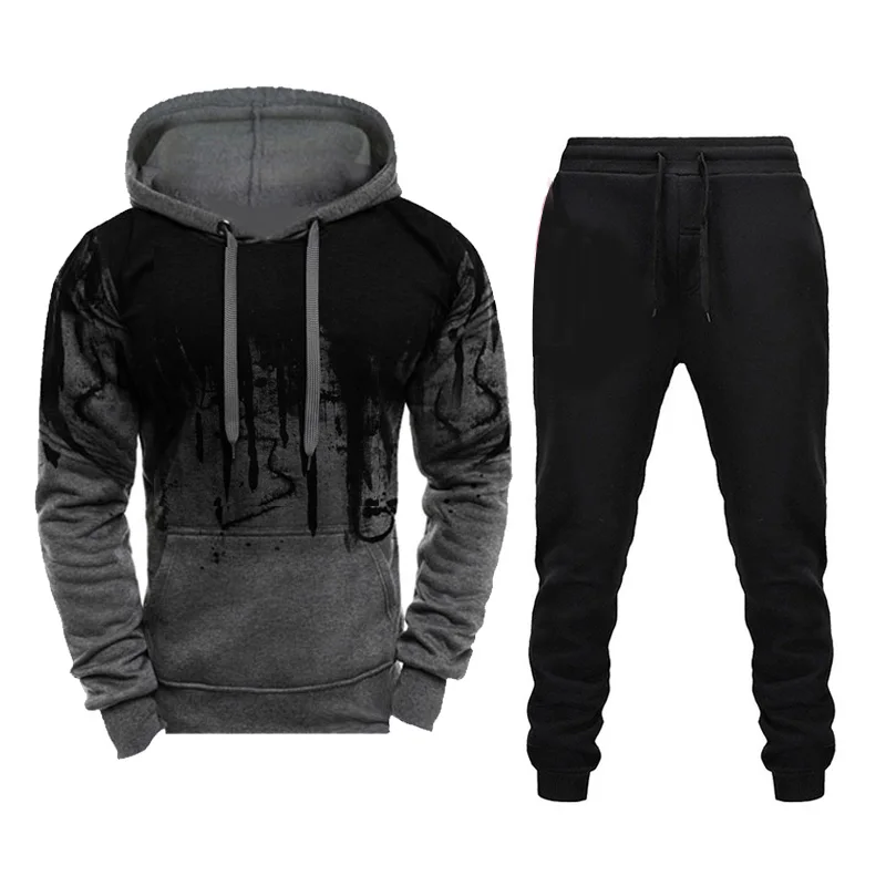 New Brand Tracksuit 2020 Fashion Hoodies For Men Sportswear Two Piece Sets Of Thick Hooded Pants 4