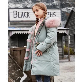 

Wholesale Winter Children Hooded Down Coat thicker warm Loose oversize Parka Modis Kids Clothes Down Jackets Outerwear Y2286