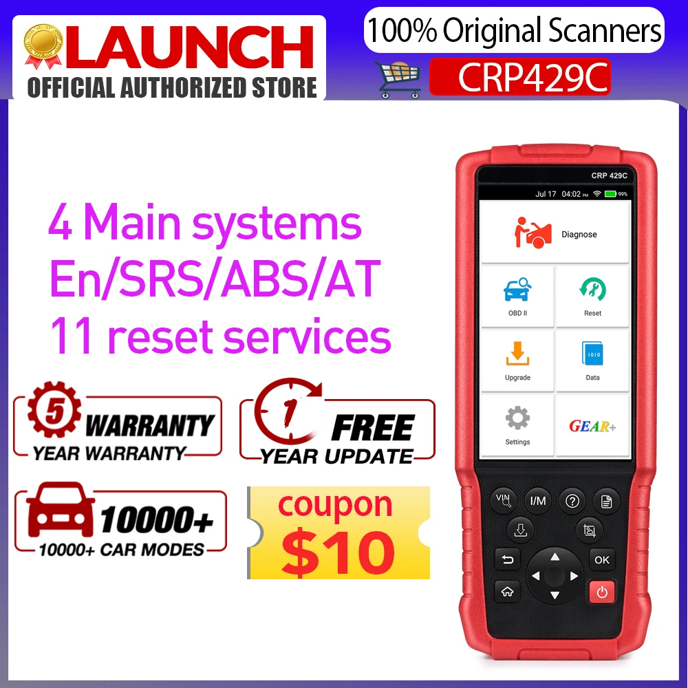 LAUNCH X431 CRP429C Auto OBD2 diagnostic tool support Engine/ABS/Airbag/AT and 11 Service CAR Code Reader PK CRP479 V | Автомобили и