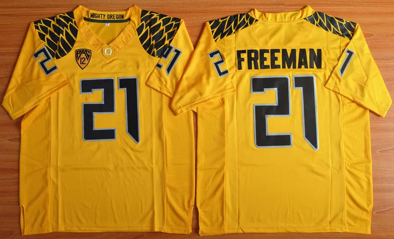 Оранжевый Stitiched, Oregon Ducks, Royce Freeman, Vernon Adams Jr.3 Jersey - Цвет: Оранжевый