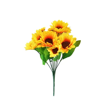 

9 Heads Sunflower Silk Artificial Flower Fake Simulation Plastic Flowers for Home Wedding Bouquet Living Room Decor
