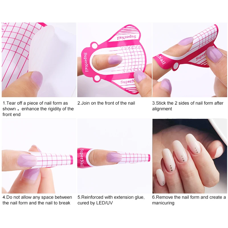 Nail Forms French Acrylic UV Gel Extension Curl Form Nail Gel Sticker Art Guide Mold Manicure Stencil