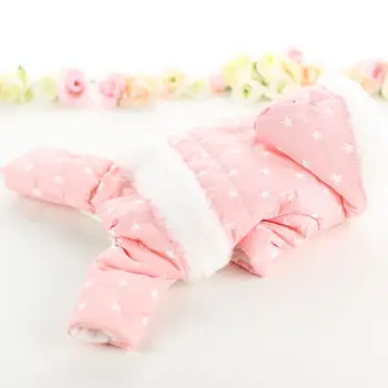 

Cold-weather Pet Winter Dog Clothes Stars Printed Costume Waterproof 4-legged Hooded Coat Thickening Jumpsuit For Dogs Hoodies