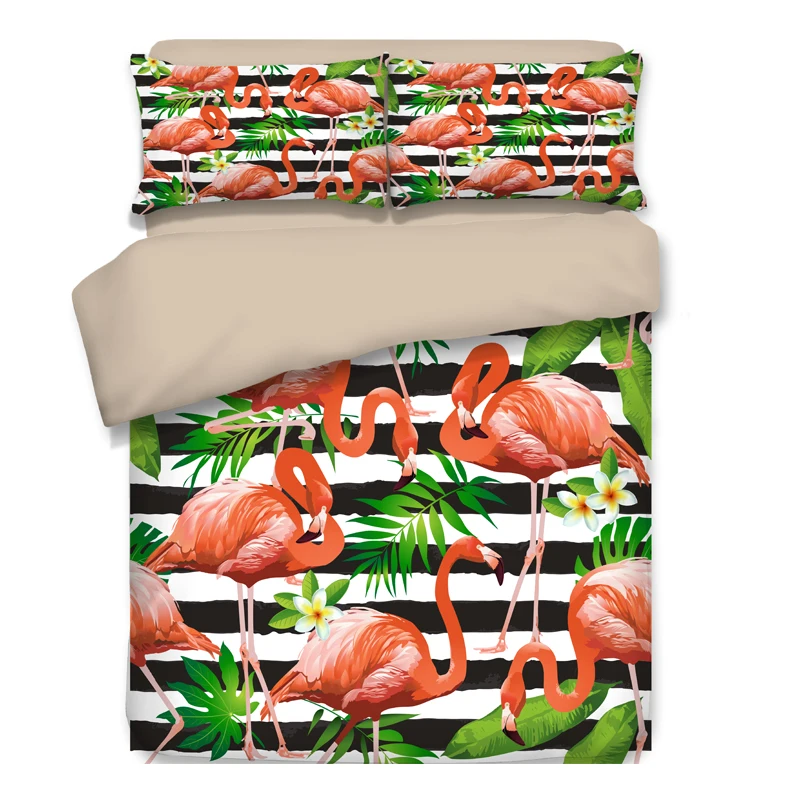 Tropical rainforest plant bedding set Duvet Covers Pillowcases Queen King comforter bedding sets bedclothes bed linen(NO Sheet